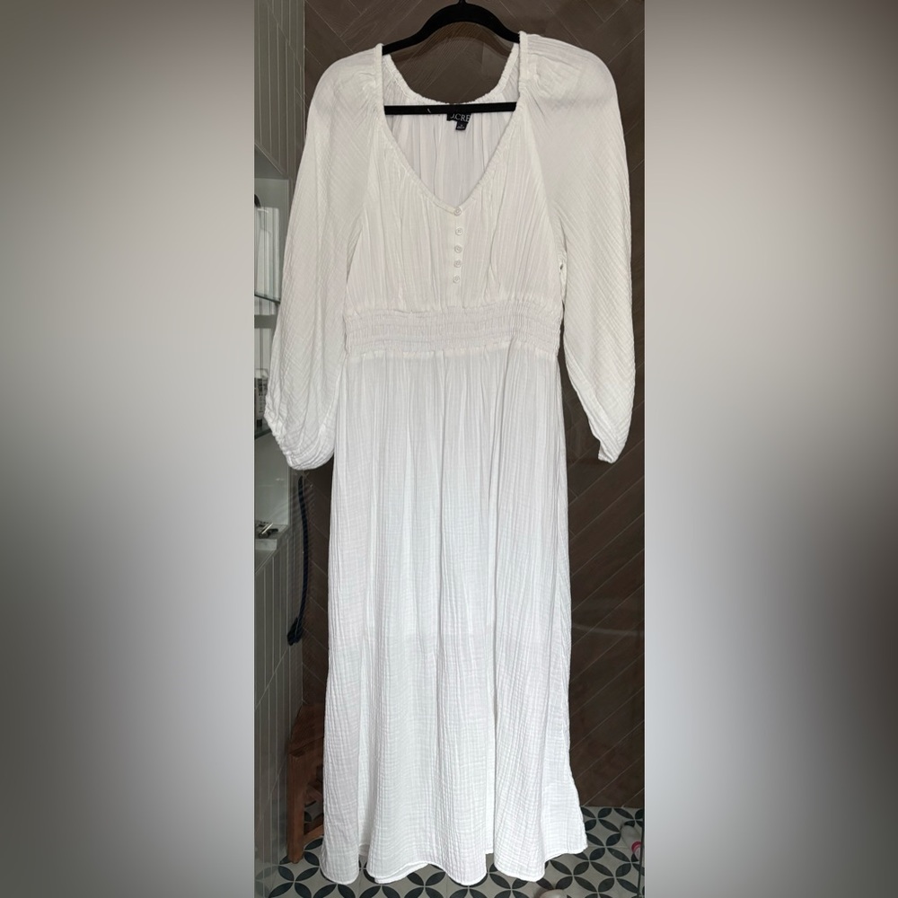 J Crew white gauze dress